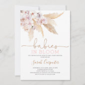 パンパスグラスツインガールズベビーシャワー 招待状 (正面)