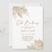 パンパスグラスツインズベビーシャワー 招待状 (正面)