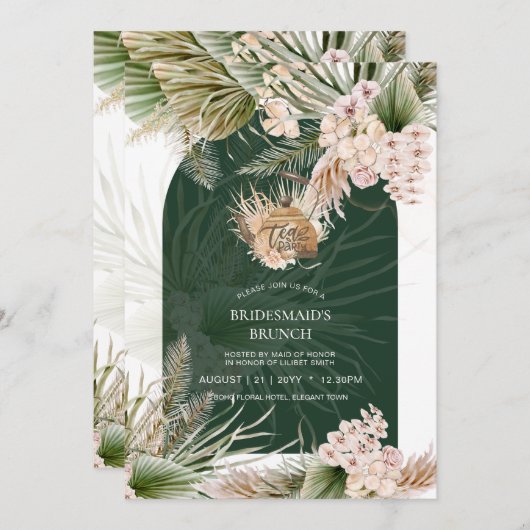 パンパスグラステアパーティーブライダルシャワーランチ (正面/裏面)