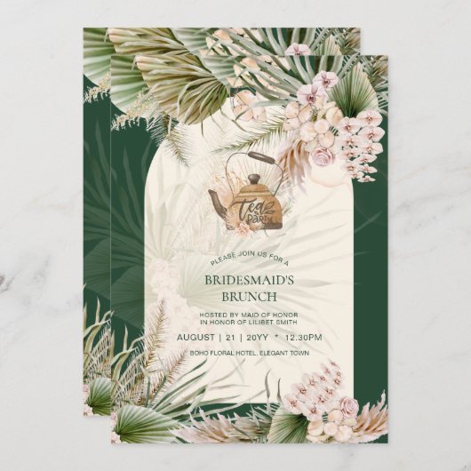 パンパスグラステアパーティーブライダルシャワーランチ (正面/裏面)