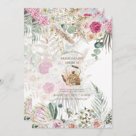 パンパスグラステアパーティーブライダルシャワーランチ (正面/裏面)