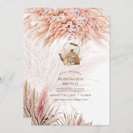 パンパスグラステアパーティーブライダルシャワーランチ (正面/裏面)