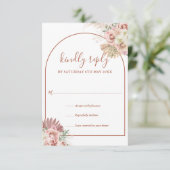 パンパスグラステラコッタアーチフローラモノグラム 出欠カード (スタンド正面)