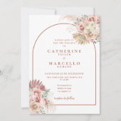 パンパスグラステラコッタアーチフローラ写真結婚ズ 招待状 (正面)