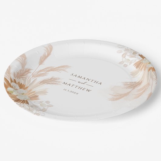 パンパスグラステラコッタウェディングパーティー ペーパープレート (アングル)