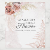 パンパスグラステラコッタスクリプトブライダルシャワー ワインラベル (シングルラベル)