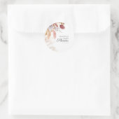 パンパスグラステラコッタタンドライパーム赤ちゃんシャワー ラウンドシール (バッグ)