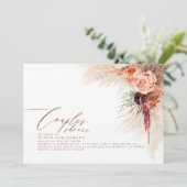 パンパスグラステラコッタトロピカルカップルのシャワー 招待状 (スタンド正面)