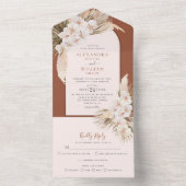 パンパスグラステラコッタトロピカルラン結婚ズ オールインワン招待状 (内側)