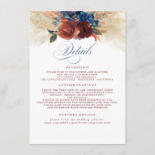 パンパスグラステラコッタネイビーブルー結婚ズ詳細 エンクロージャーカード (正面)