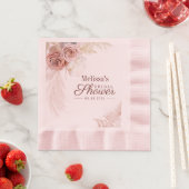 パンパスグラステラコッタピンクフローラブライダルシャワー 縁ありランチョンナプキン (インサイチュ)