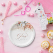 パンパスグラステラコッタフラワーズトロピカル ペーパープレート (パーティー)