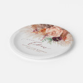 パンパスグラステラコッタフラワーズトロピカル ペーパープレート (アングル)
