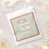 パンパスグラステラコッタフローラグリーンリーブライダル フェイバーバッグ (クリップ留めされた状態)