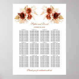 パンパスグラステラコッタフローラシーティングチャート ポスター