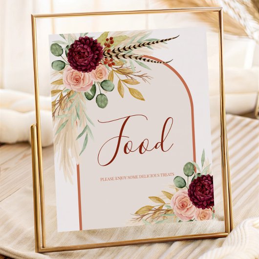 パンパスグラステラコッタフローラフードテーブルサイン ポスター