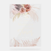 パンパスグラステラコッタブライダルシャワーウェルカム アクリルサイン (正面)