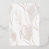 パンパスグラステラコッタブライダルシャワーバラ金ゴールド 箔招待状 (裏面)