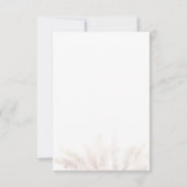 パンパスグラステラコッタブライダルシャワー招待 ノートカード (裏面)