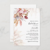 パンパスグラステラコッタブライダルシャワー招待 ノートカード (正面/裏面)