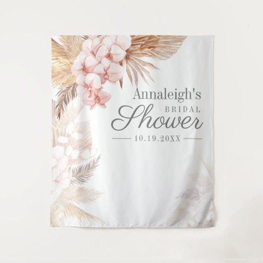 パンパスグラステラコッタブライダルシャワー背景 タペストリー (正面)