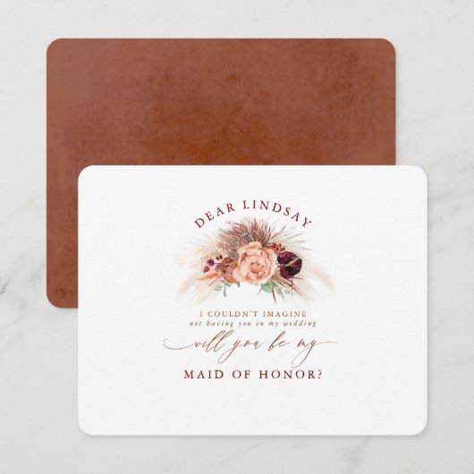 パンパスグラステラコッタブリデスメイドプロポーザルInvita 招待状 (正面/裏面)