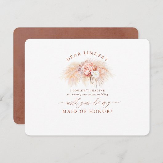 パンパスグラステラコッタブリデスメイド提案 招待状 (正面/裏面)