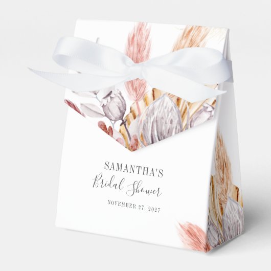 パンパスグラステラコッタボタニカルブライダルシャワー フェイバーボックス (正面サイド)