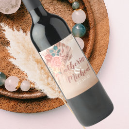 パンパスグラステラコッタボホシック結婚式の引き出物 ワインラベル