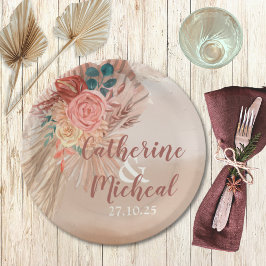 パンパスグラステラコッタボホシック結婚式パーティー ペーパープレート