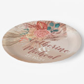 パンパスグラステラコッタボホシック結婚式パーティー ペーパープレート (アングル)