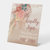 パンパスグラステラコッタボホシック結婚式パーティー 台座サイン (正面)