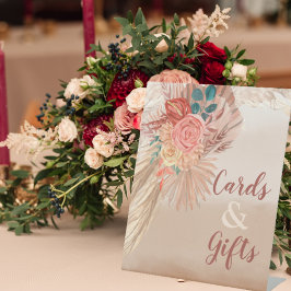 パンパスグラステラコッタボホシック結婚式パーティー 台座サイン