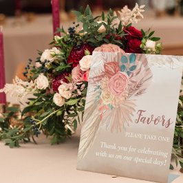 パンパスグラステラコッタボホシック結婚式パーティー 台座サイン