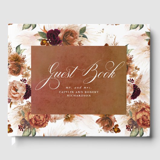 パンパスグラステラコッタボホフローラ結婚ズ ゲストブック (正面)