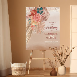 パンパスグラステラコッタボホ結婚のウェルカムサイン