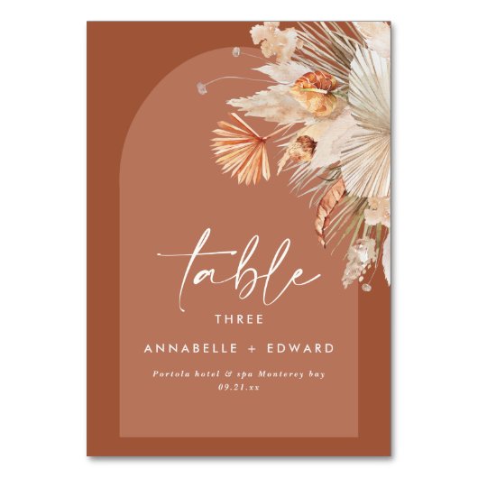 パンパスグラステラコッタモダンフローラ テーブルナンバー (正面)