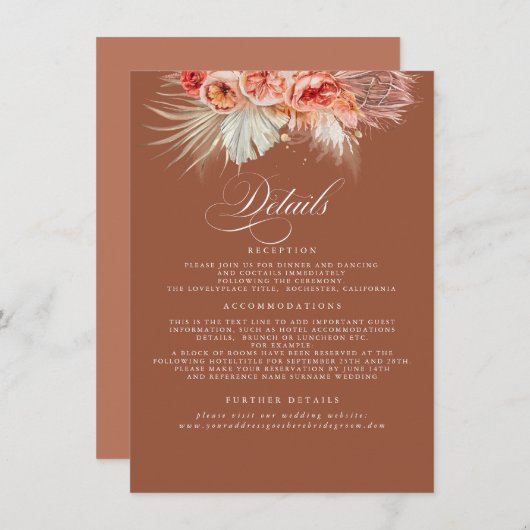 パンパスグラステラコッタラスト結婚ズ詳細 エンクロージャーカード (正面/裏面)