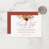 パンパスグラステラコッタ日付を保存するQRコード ノートカード (正面/裏面インサイチュ)