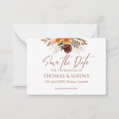 パンパスグラステラコッタ日付を保存するQRコード ノートカード (正面)