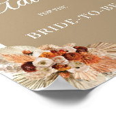 パンパスグラステラコッタ燃えたオレンジ色のアドバイス標識 ポスター (角)