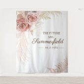 パンパスグラステラコッタ秋ブライダルシャワー タペストリー (正面)