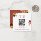 パンパスグラステラコッタ秋QRコードエンクロージャ ノートカード (正面/裏面インサイチュ)