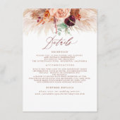 パンパスグラステラコッタ結婚の詳細の囲い エンクロージャーカード (正面)