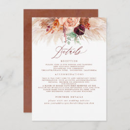 パンパスグラステラコッタ結婚の詳細の囲い エンクロージャーカード