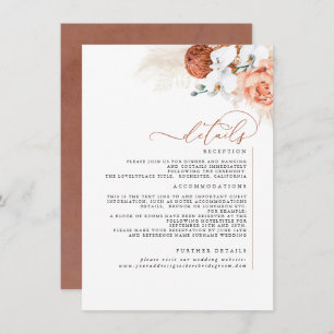 パンパスグラステラコッタ結婚の詳細の囲い エンクロージャーカード