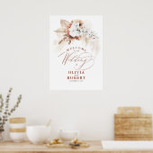 パンパスグラステラコッタ結婚フローラの歓迎 ポスター (キッチン)