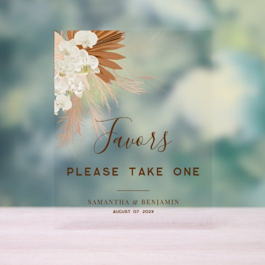 パンパスグラステラコッタ結婚式の引き出物 アクリルサイン (ニュートラル)