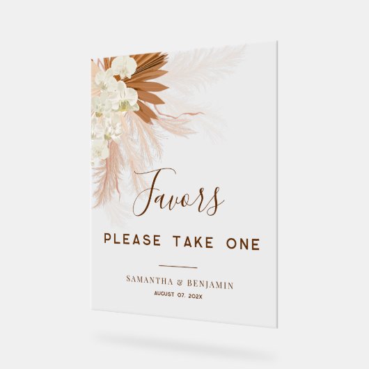 パンパスグラステラコッタ結婚式の引き出物 アクリルサイン (傾斜)