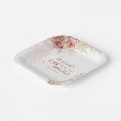 パンパスグラステラコッタ赤面ブライダルシャワー ペーパープレート (傾斜あり)